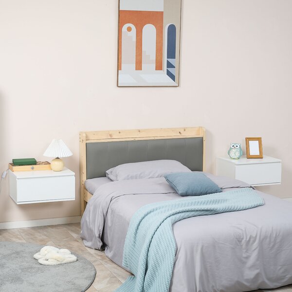 Comodino Con Luci LED RGB | 2 Cassetti | Nero Lucido | 60x38x47 Cm | Telecomando