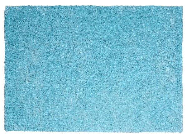 Tappeto Shaggy Blu 140 x 200 cm Moderno Tappeto Rettangolare Turchese a Pelo Lungo Beliani