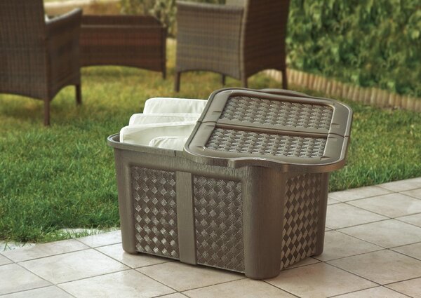 Tontarelli Cesta Portabiancheria 123 Litri con coperchio colore angora - 8035450210 Arianna