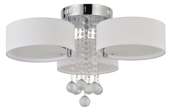 Lampada a soffitto Gambela, 3 attacchi E27 + LED bianco, modello LP-991/3C WH, Light Prestige