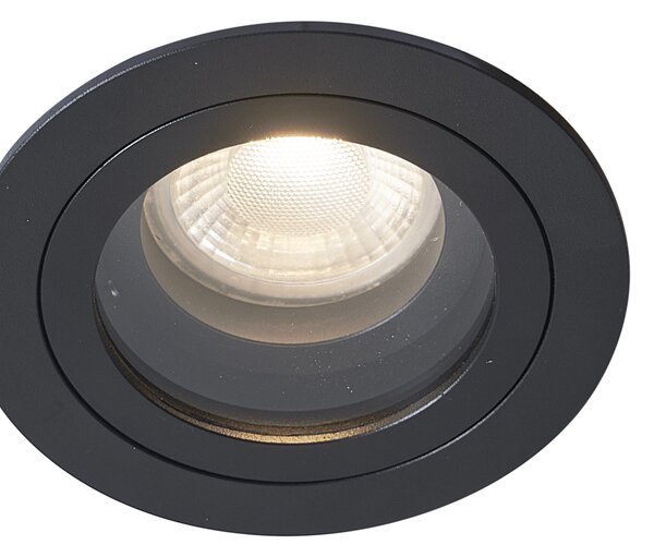 Set di 6 faretti da incasso moderni neri orientabili e inclinabili IP44 - Chuck