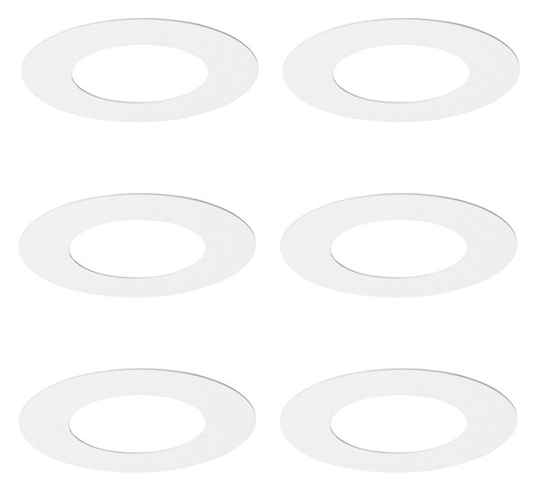 Set di 6 anelli distanziatori bianchi per faretti da incasso 7,5 - 13 cm - Spacer