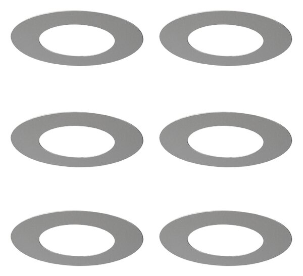 Set di 6 anelli di copertura in acciaio inossidabile per faretti da incasso 7,5 - 13 cm - Spacer