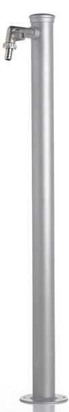 Fontana da Giardino con Rubinetto e vasca Rotonda Dimensioni 11x15x h 86 cm - peso 4,5kg con tubo rubinetto, Colore Alluminio