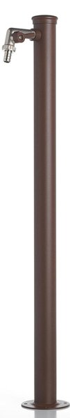 Fontana da Giardino con Rubinetto e vasca Rotonda Dimensioni 11x15x h 86 cm - peso 4,5kg con tubo rubinetto, Colore Ruggine