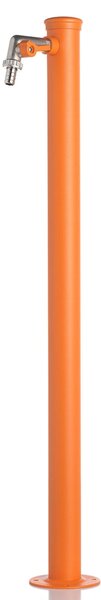 Fontana da Giardino con Rubinetto e vasca Rotonda Dimensioni 11x15x h 86 cm - peso 4,5kg con tubo rubinetto, Colore Arancione