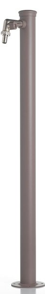 Fontana da Giardino con Rubinetto e vasca Rotonda Dimensioni 11x15x h 86 cm - peso 4,5kg con tubo rubinetto, Colore Tortora