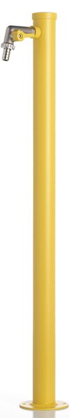 Fontana da Giardino con Rubinetto e vasca Rotonda Dimensioni 11x15x h 86 cm - peso 4,5kg con tubo rubinetto, Colore Giallo