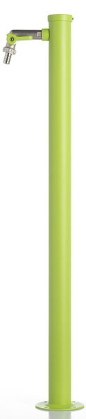 Fontana da Giardino con Rubinetto e vasca Rotonda Dimensioni 11x15x h 86 cm - peso 4,5kg con tubo rubinetto, Colore Verde
