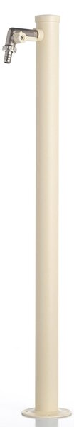 Fontana da Giardino con Rubinetto e vasca Rotonda Dimensioni 11x15x h 86 cm - peso 4,5kg con tubo rubinetto, Colore avorio