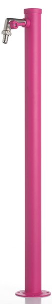 Fontana da Giardino con Rubinetto e vasca Rotonda Dimensioni 11x15x h 86 cm - peso 4,5kg con tubo rubinetto, Colore Ciclamino