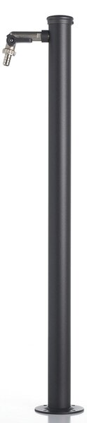 Fontana da Giardino con Rubinetto e vasca Rotonda Dimensioni 11x15x h 86 cm - peso 4,5kg con tubo rubinetto, Colore Antracite