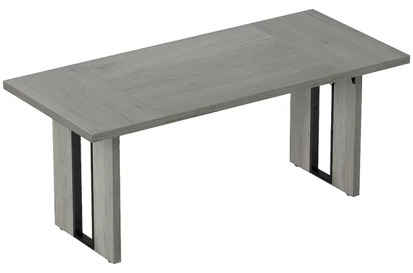 HOMCOM Tavolo da Pranzo in Stile Industriale per 8 Persone max, in Legno e Acciaio, 180x80x75 cm, Grigio | Aosom Italy