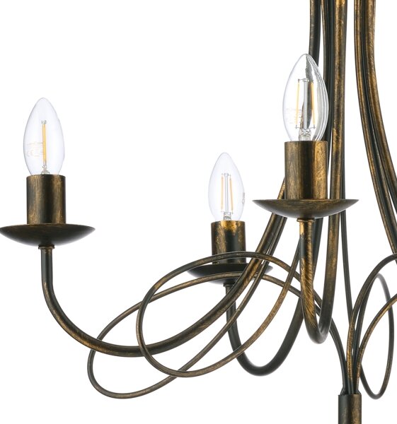 ONLI - Lampadario a catena MILVIA 5xE14/6W/230V bronzo