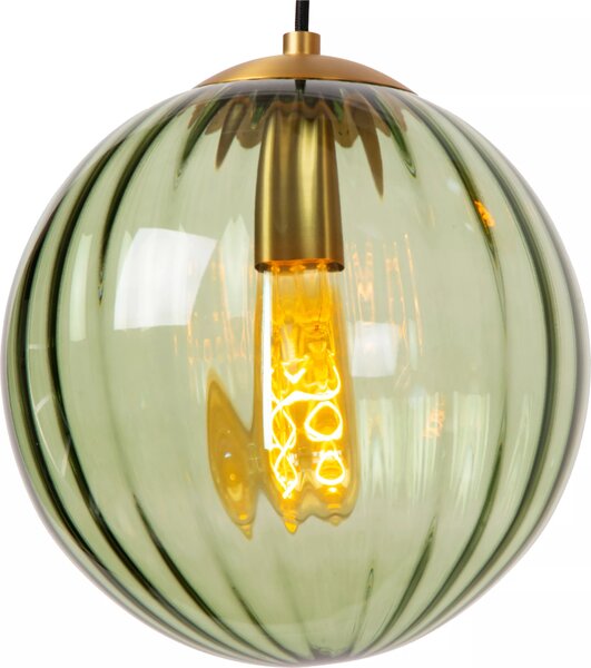 MONSARAZ lampada a sospensione a sfera in vetro verde 1xE27 40W Lucide