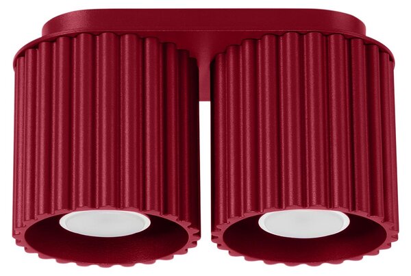Lampada da soffitto AURA 2 bordeaux GU10 2xGU10 10W alluminio 12x10x21cm Sollux Lighting
