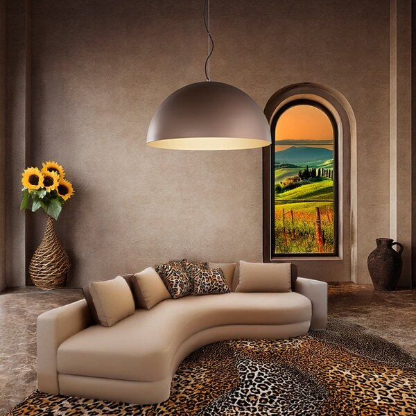 Lampadario cupola perenz steel 8563 mm e27 led 80cm marrone oro multiluce - Perenz