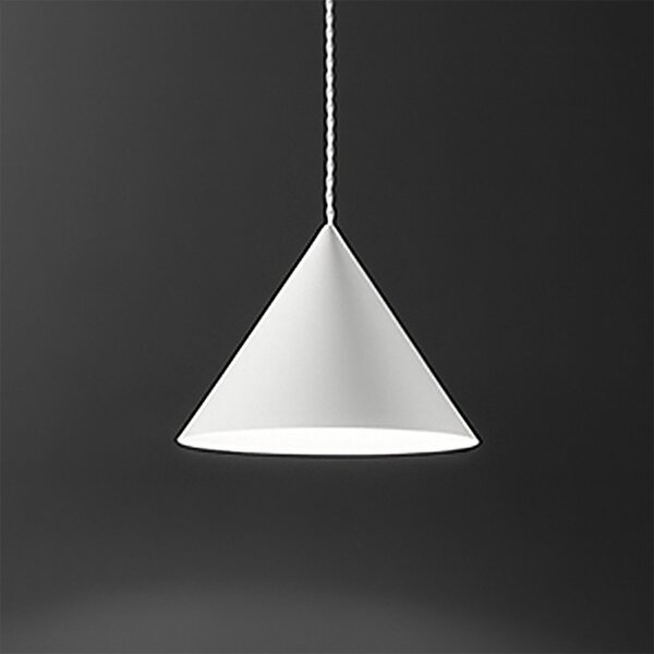 Lampadario conico perenz iconic 8404 b e27 led 30cm bianco opaco - Perenz