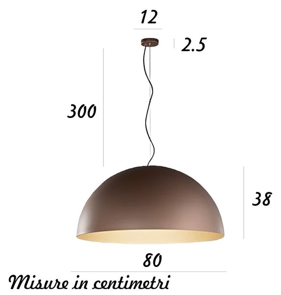 Lampadario cupola perenz steel 8563 mm e27 led 80cm marrone oro multiluce - Perenz