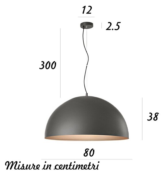 Lampadario cupola perenz steel 8563 gr e27 led 80cm grigio marrone metallizzato multiluce - Perenz