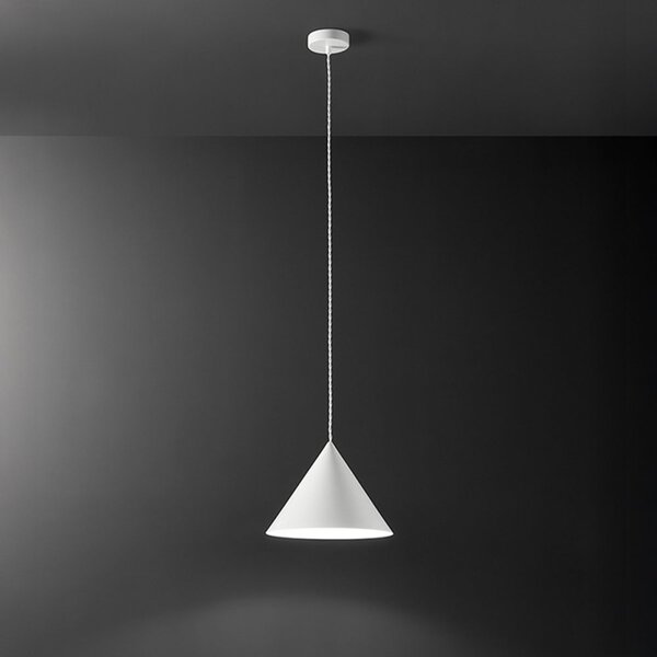 Lampadario conico perenz iconic 8404 b e27 led 30cm bianco opaco - Perenz