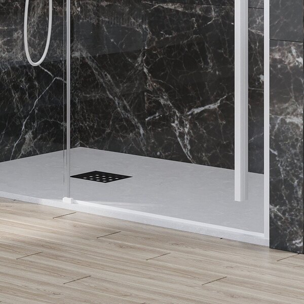 Kamalu porta doccia bianca 120cm scorrevole altezza 200h | ksa4000b