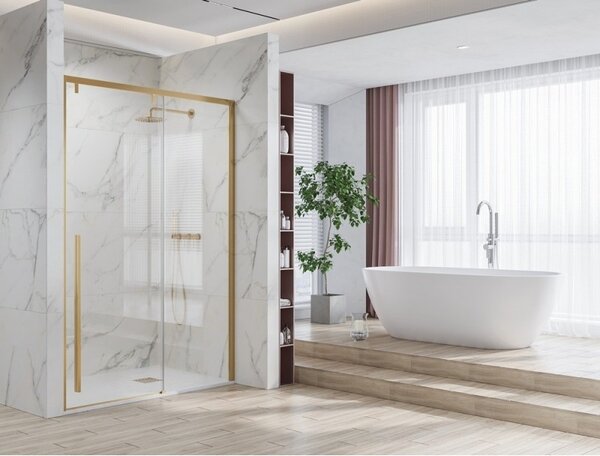 Kamalu doccia nicchia oro spazzolato 120cm scorrevole altezza 200h | ksa4000g