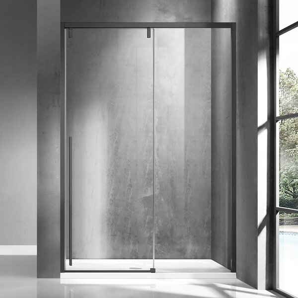 Kamalu porta doccia 130cm scorrevole colore acciaio grigio spazzolato | ksa4000gm