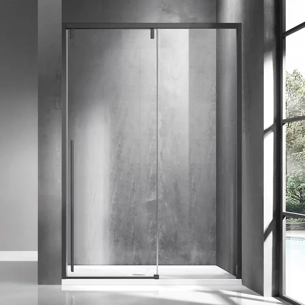 Porta doccia 130cm scorrevole colore acciaio grigio spazzolato | KSA4000GM - KAMALU