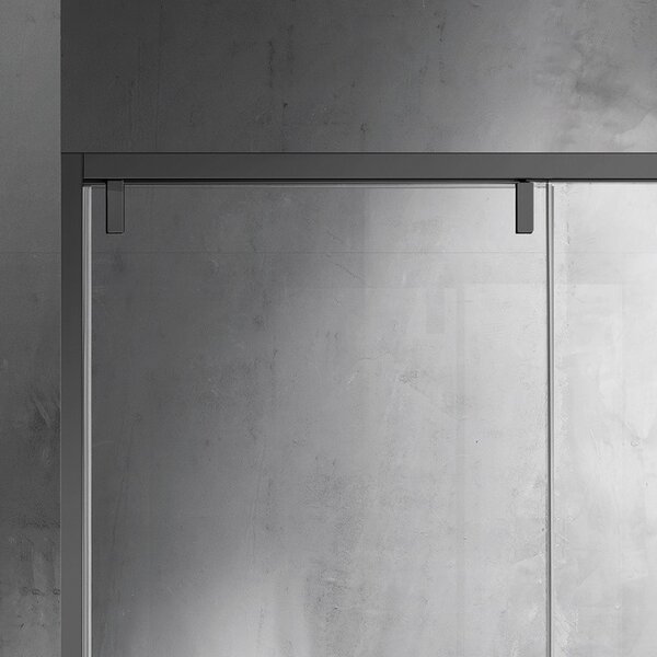 Kamalu porta doccia 130cm scorrevole colore acciaio grigio spazzolato | ksa4000gm