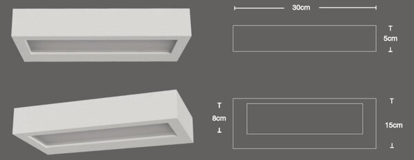 Applique gesso lampadari bartalini oton g9 led verniciabile moderno biemissione - Lampadari Bartalini Gesso