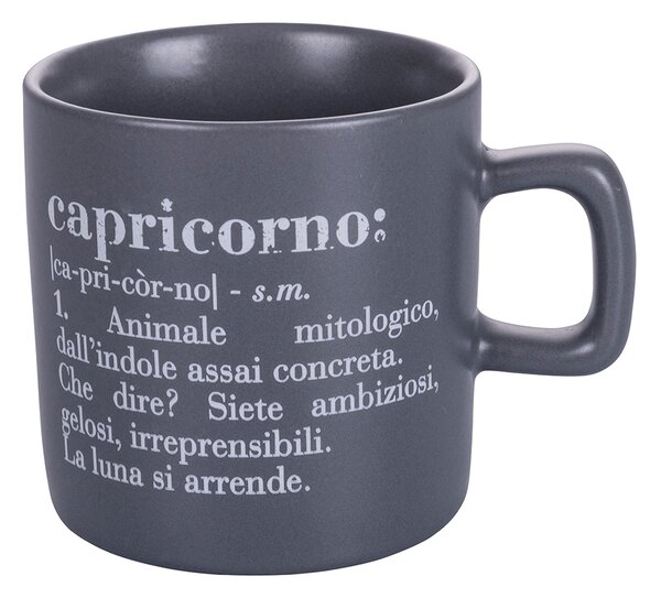 Tazzina Caffè Zodiaco "capricorno" Ø6x6,5 cm in Bone China VdE Tivoli 1996 Grigio Tortora