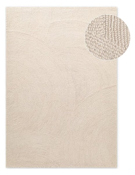 Tappeto colore naturale chiaro in lana tessuto a mano 80x150 cm Calmio – Hanse Home
