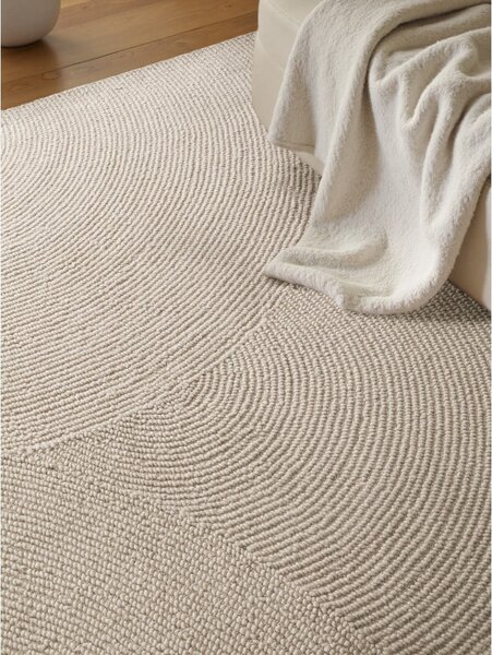 Tappeto colore naturale chiaro in lana tessuto a mano 80x150 cm Calmio – Hanse Home