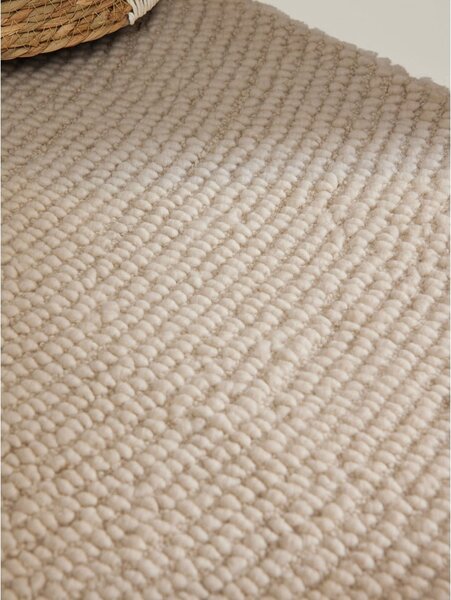 Tappeto colore naturale chiaro in lana tessuto a mano 80x150 cm Calmio – Hanse Home