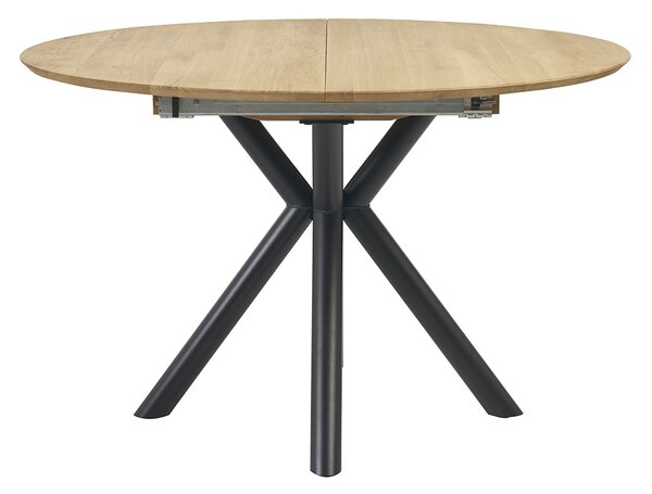 Tavolo da pranzo rotondo allungabile in legno chiaro di rovere massello L120-170 cm OLGA