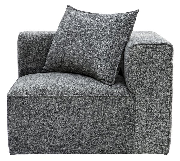 Modulo d'angolo destro per divano in tessuto melange grigio scuro KERRY