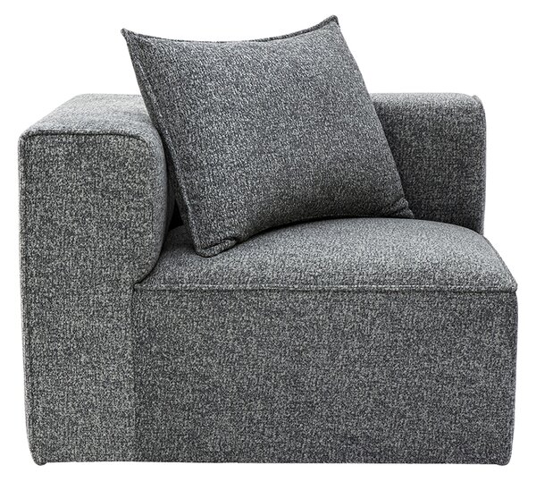 Modulo angolare sinistro per divano in tessuto grigio scuro mélange KERRY