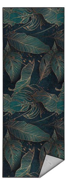 Passatoia color petrolio lavabile 80x200 cm Midnight Jungle – Mila Home