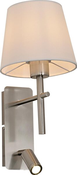 Zuma Line W4106-2SN+WH-LED Applique LUNA 1xE27/40W/230V + LED/2,5W cromo/bianco