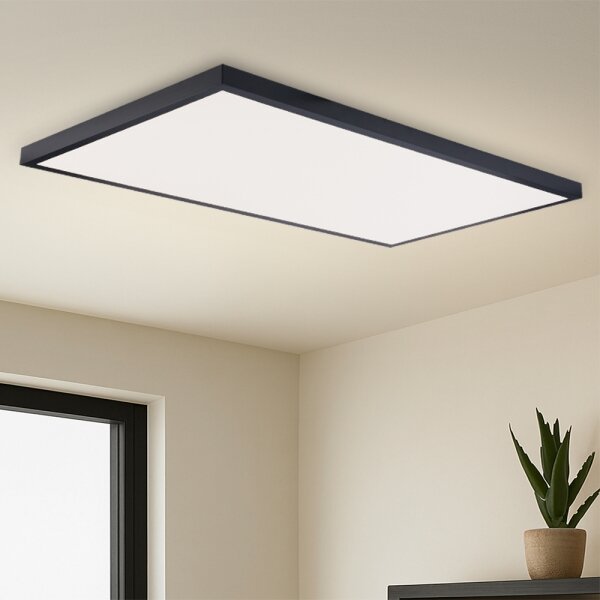 Brilagi-LED Plafoniera da bagno dimmerabile FRAME SMART LED/96W/230V IP44 nero + telecomando