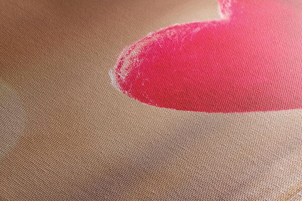 Stampa su tela – Cuoricini rossi su texture di legno