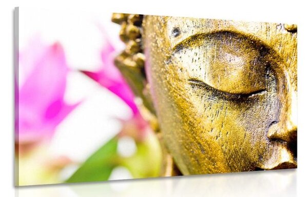 Stampa su tela – Volto dorato di Buddha