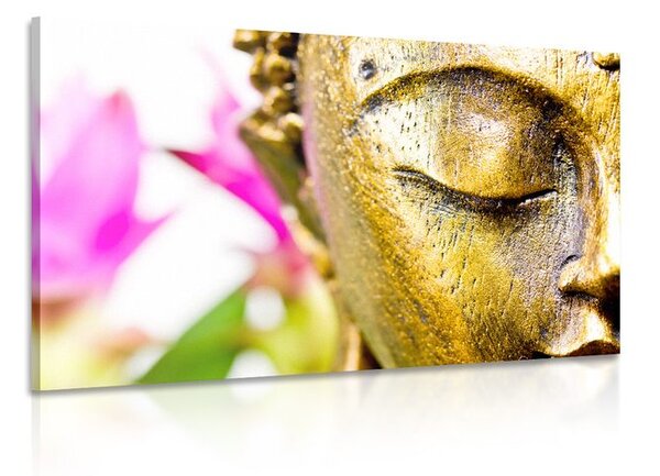 Stampa su tela – Volto dorato di Buddha