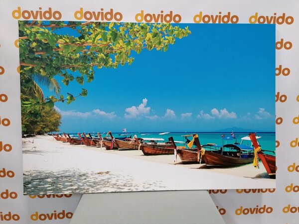 Stampa su tela – Spiaggia di sabbia bianca sull'isola di Bamboo