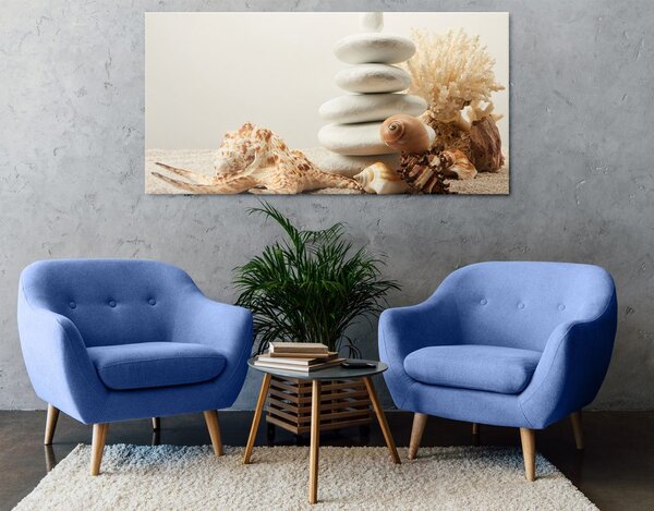 Quadro su tela – Pietre Zen con conchiglie