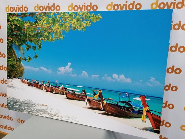 Stampa su tela – Spiaggia di sabbia bianca sull'isola di Bamboo