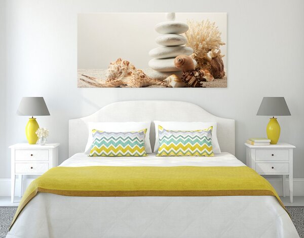 Quadro su tela – Pietre Zen con conchiglie