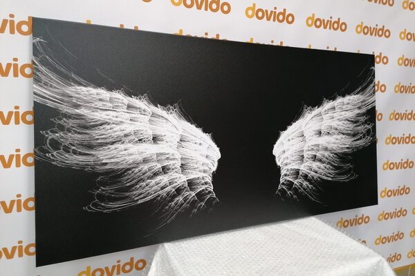 Quadro su tela – Ali d'angelo in bianco e nero