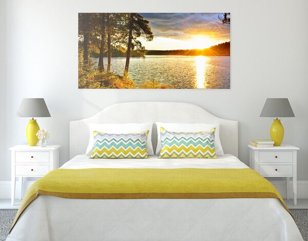Stampa su tela – Tramonto sul lago